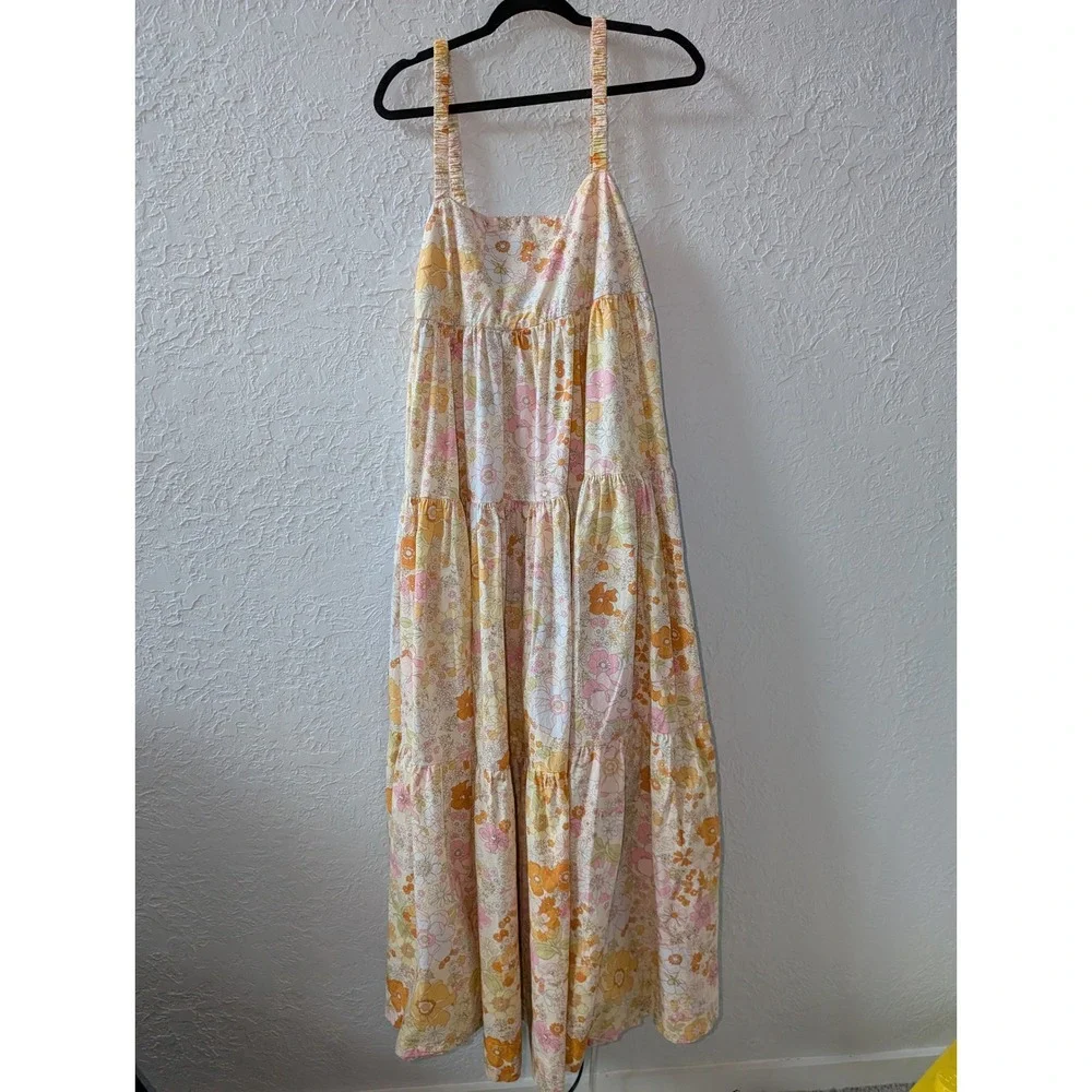 Free People Women's Park Slope Maxi Dess Floral Blossom Light Boho